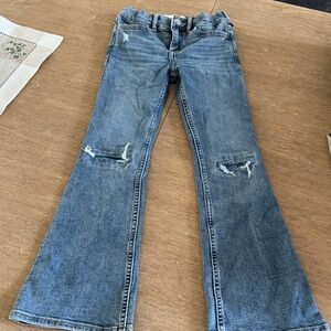 Blue Distressed girls Flare Jeans